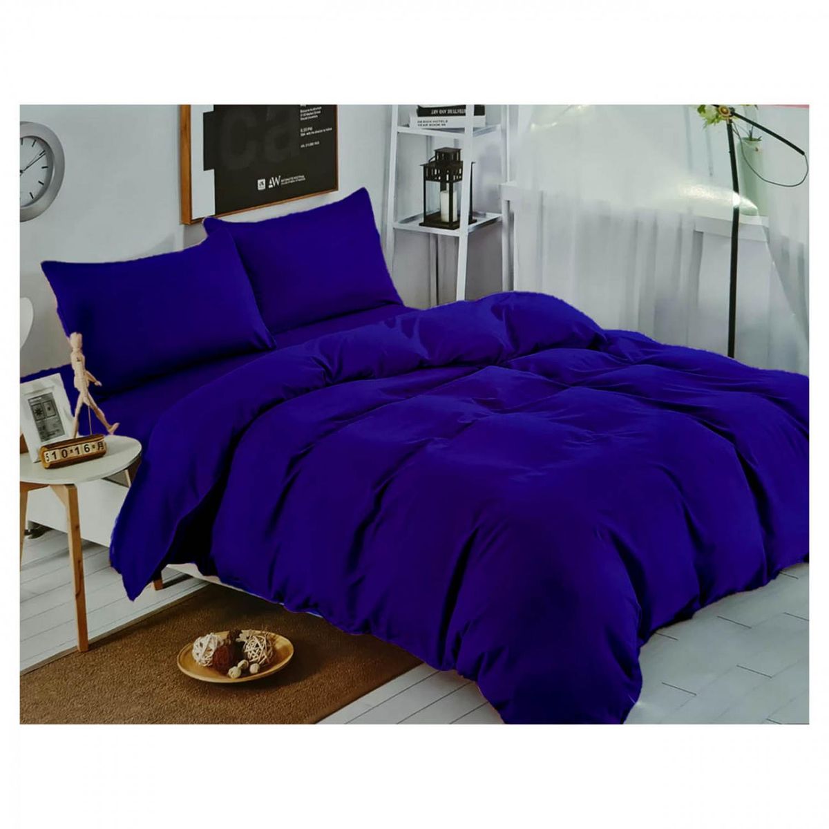 GENERICO - Juego De Sabana 144 hilos (Queen) Excelente Calidad - Azul - 2 plazas