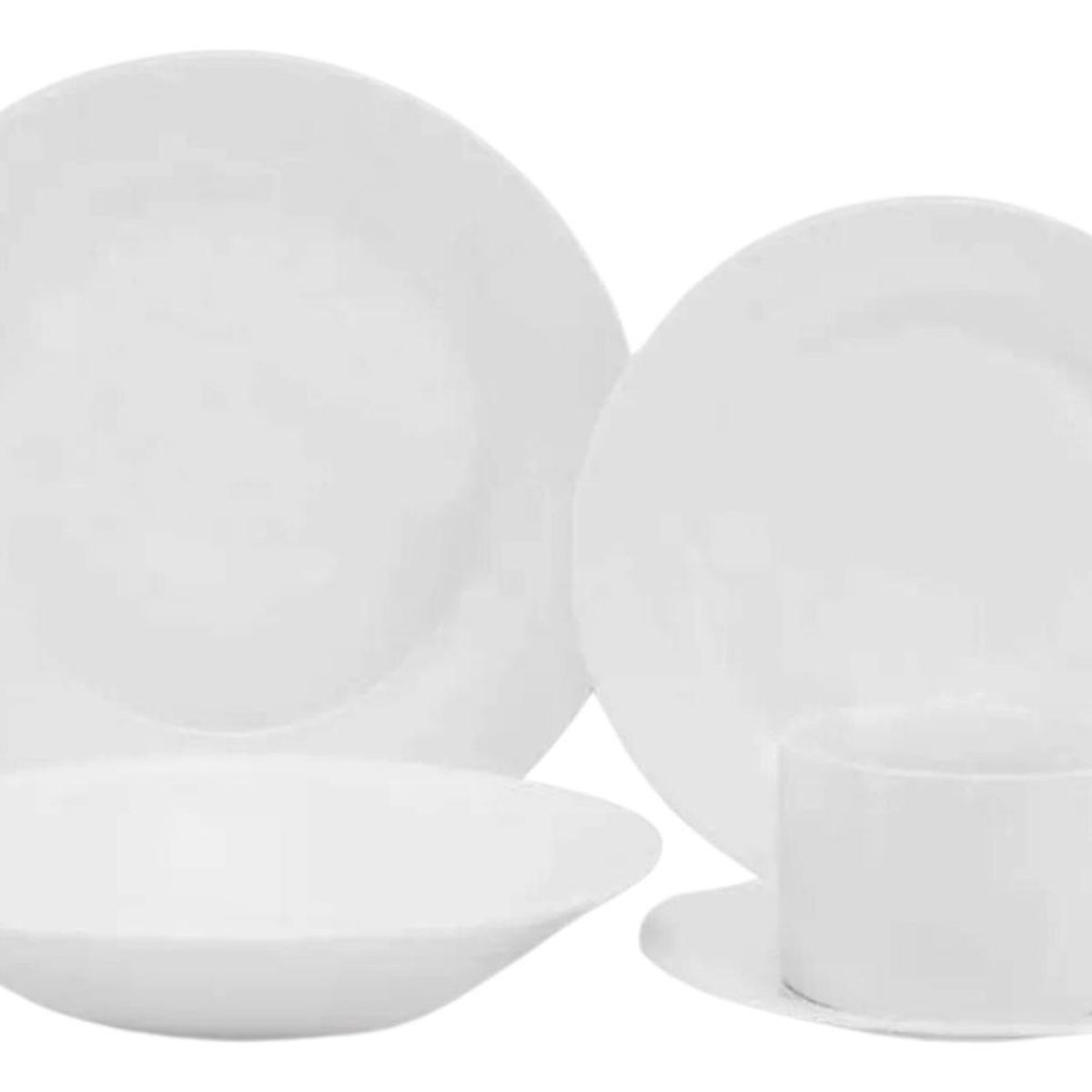 IMPORTCLICK - Set Loza 16 Piezas Platos Tazas Vajilla Cerámica Blanco IMPORTCLICK