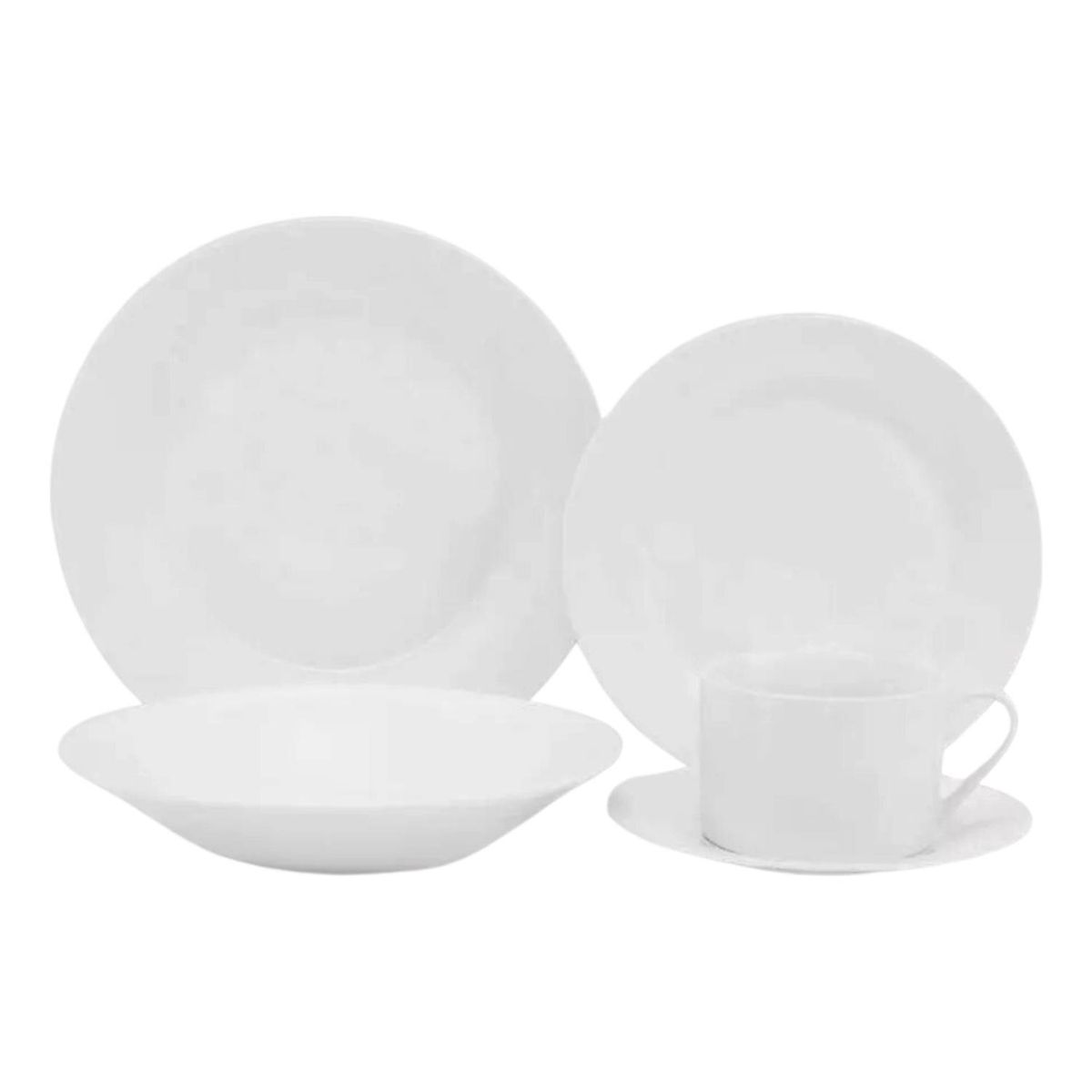 IMPORTCLICK - Set Loza 16 Piezas Platos Tazas Vajilla Cerámica Blanco IMPORTCLICK
