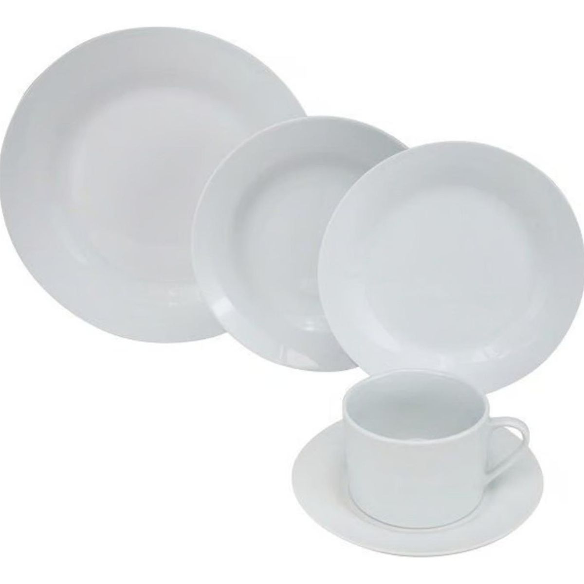 IMPORTCLICK - Set Loza 16 Piezas Platos Tazas Vajilla Cerámica Blanco IMPORTCLICK