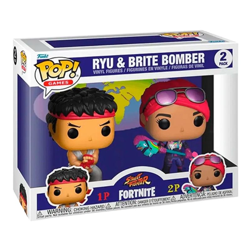 FUNKO - FIGURA COLECCIONABLE FUNKO POP FORNITE - RYU & BRITE BOMBER