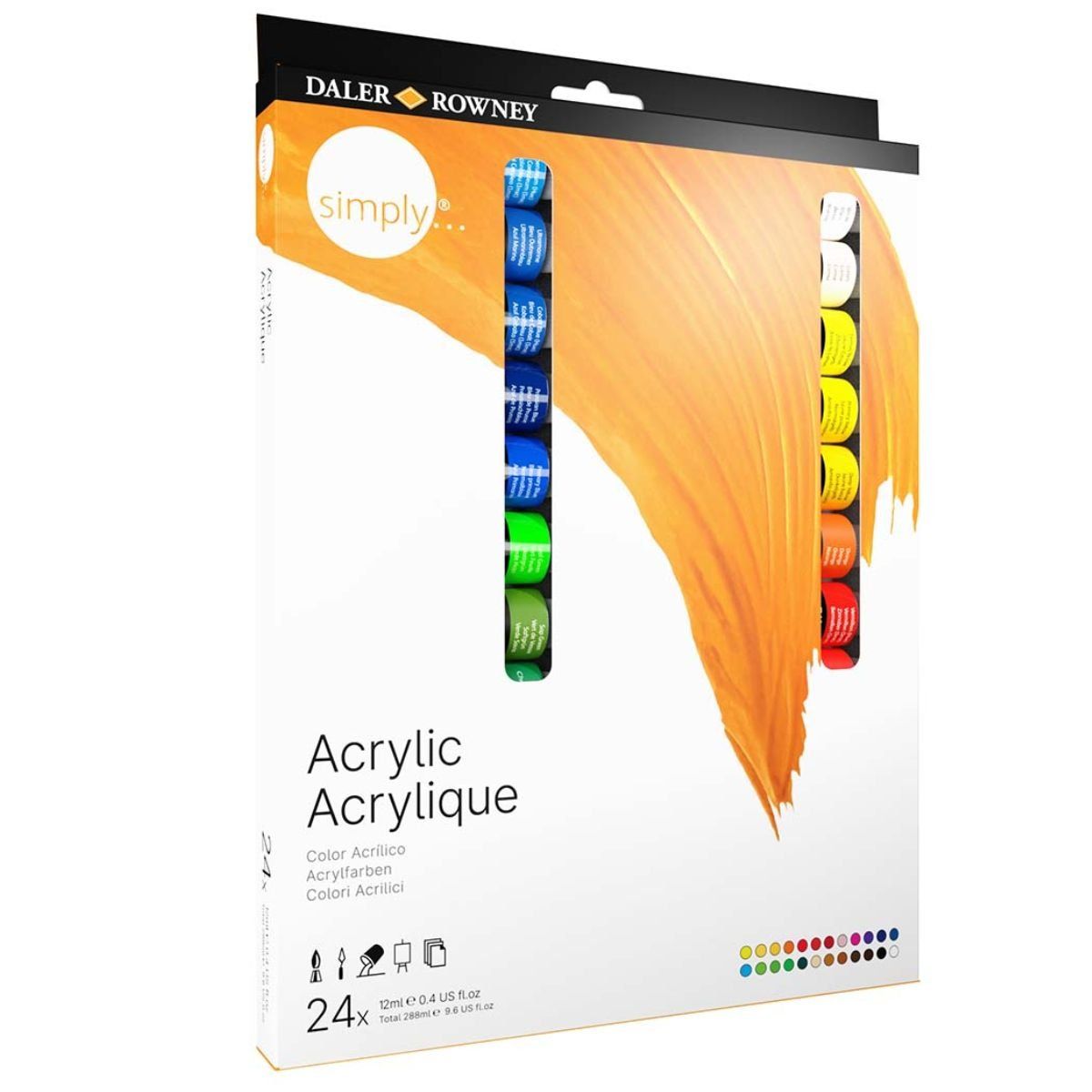 GENERICO - Pack 24 Colores Acrílico Daler Rowney Simply 12ml