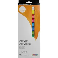 GENERICO - Pack 12 Colores Acrílico Daler Rowney Simply 12ml