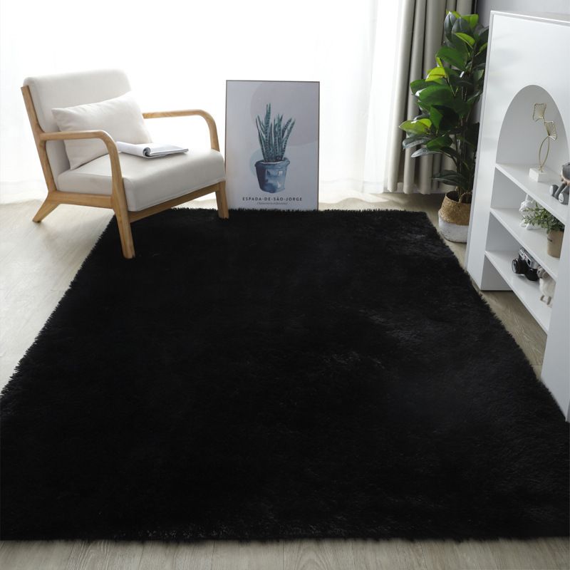 ANGELES DEL HOGAR - ALFOMBRA PELUDA TIPO SHAGGY 180 X 200 COLOR NEGRO