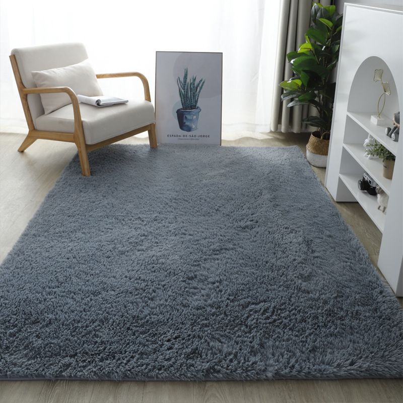 ANGELES DEL HOGAR - ALFOMBRA PELUDA TIPO SHAGGY 180 X 200 COLOR GRIS