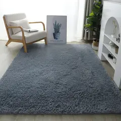 ANGELES DEL HOGAR - ALFOMBRA PELUDA TIPO SHAGGY 200 X 300 COLOR GRIS