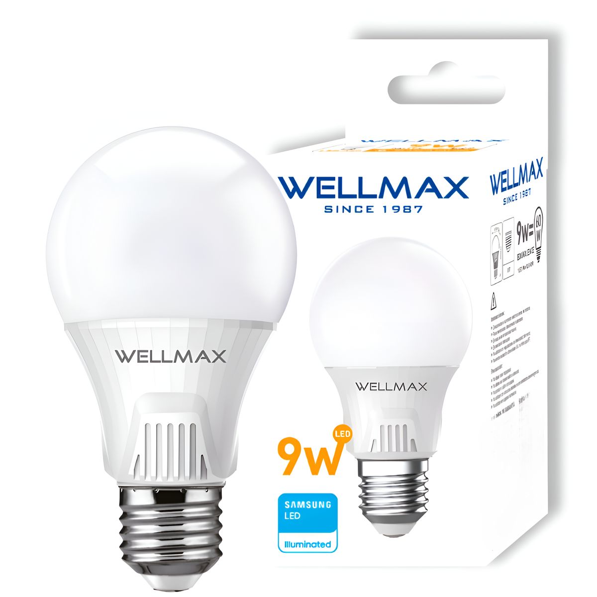 WELLMAX - Ampolleta LED Wellmax E-27 9W Luz Calida 810Lm LED Samsung