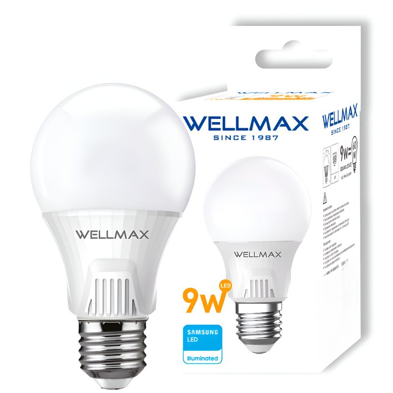 OEM - Ampolleta LED Wellmax E-27 9W Luz Calida 810Lm LED Samsung