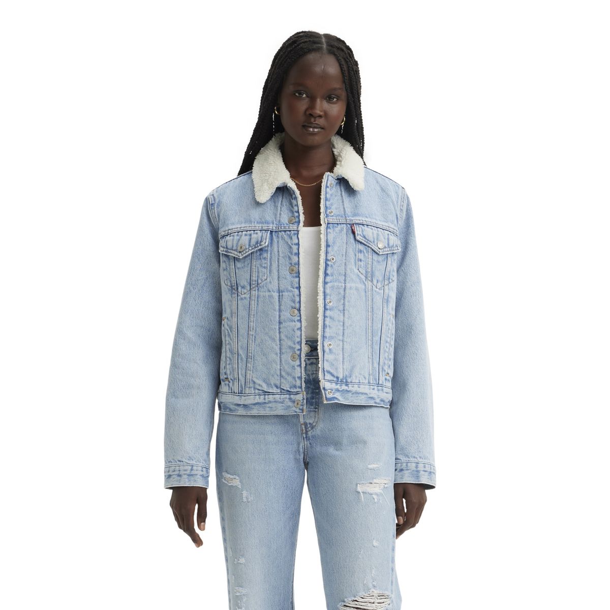 LEVIS - Chaqueta Mujer Sherpa Trucker Celeste Levis