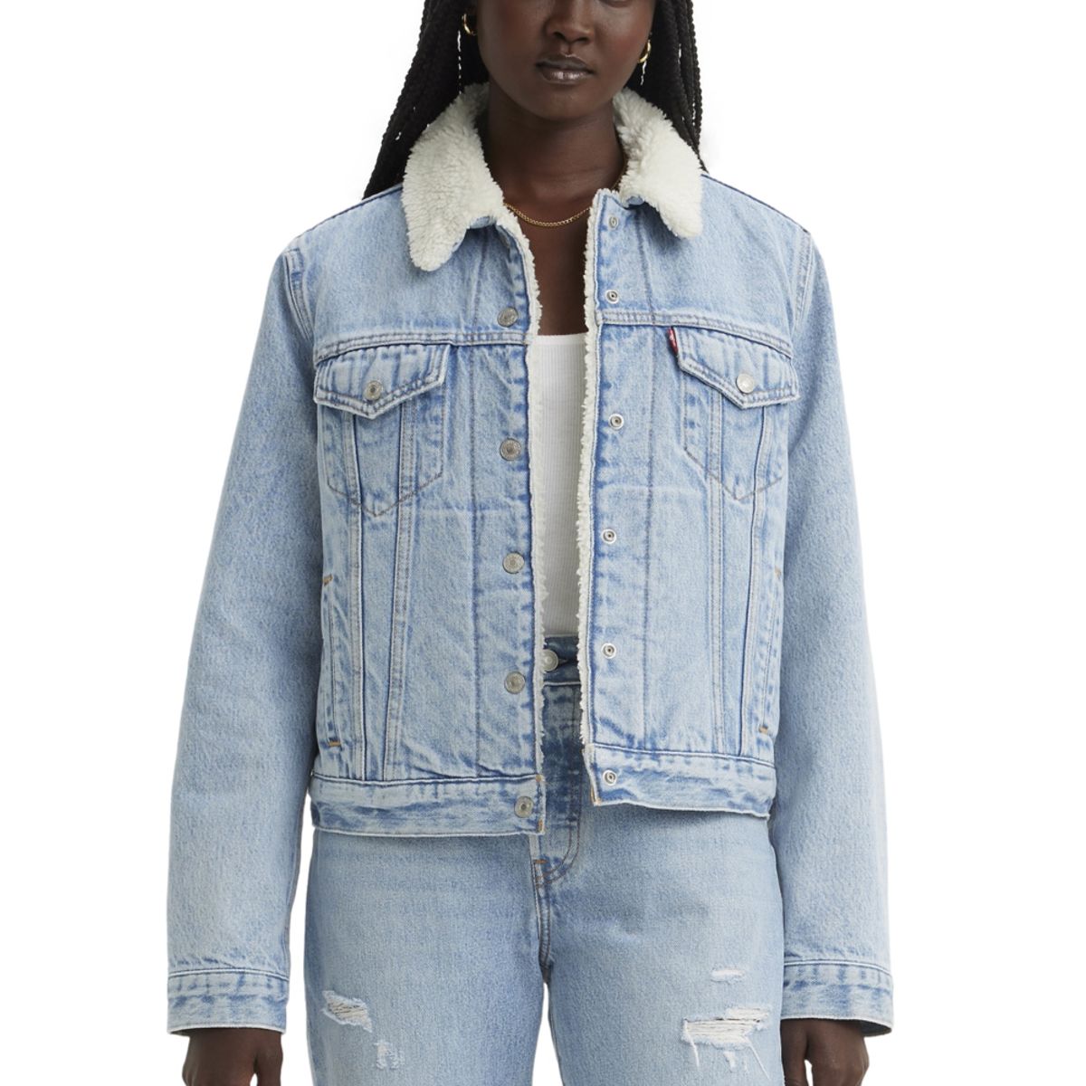 LEVIS - Chaqueta Mujer Sherpa Trucker Celeste Levis