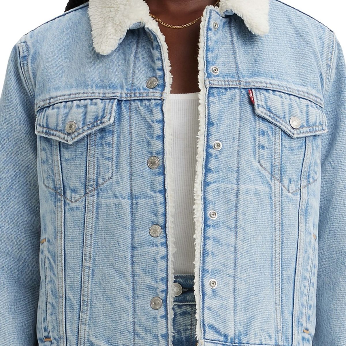 LEVIS - Chaqueta Mujer Sherpa Trucker Celeste Levis