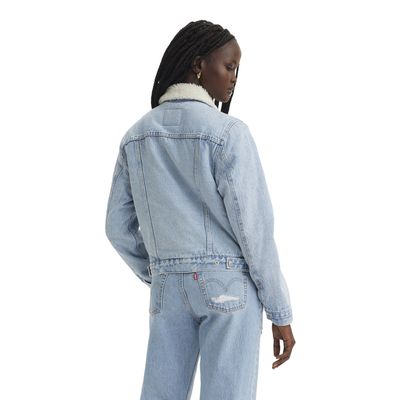 Imagen 2 del producto Chaqueta Mujer Sherpa Trucker Celeste