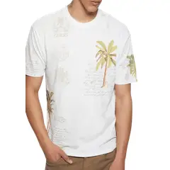GUESS - Polera Ssbsc Palm Collage Tee Blanco