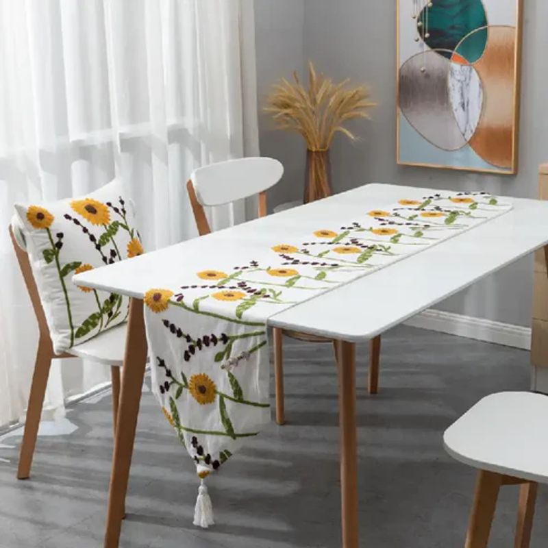 ANGELES DEL HOGAR - Camino de Mesa Bordado 37x180cm Girasol