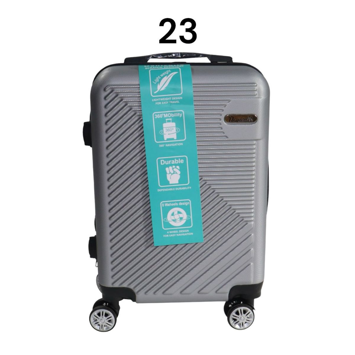 DINASTELLA - Maleta de Viaje con Ruedas 360 y candado 23L Rigida ABS Danicolle Gris