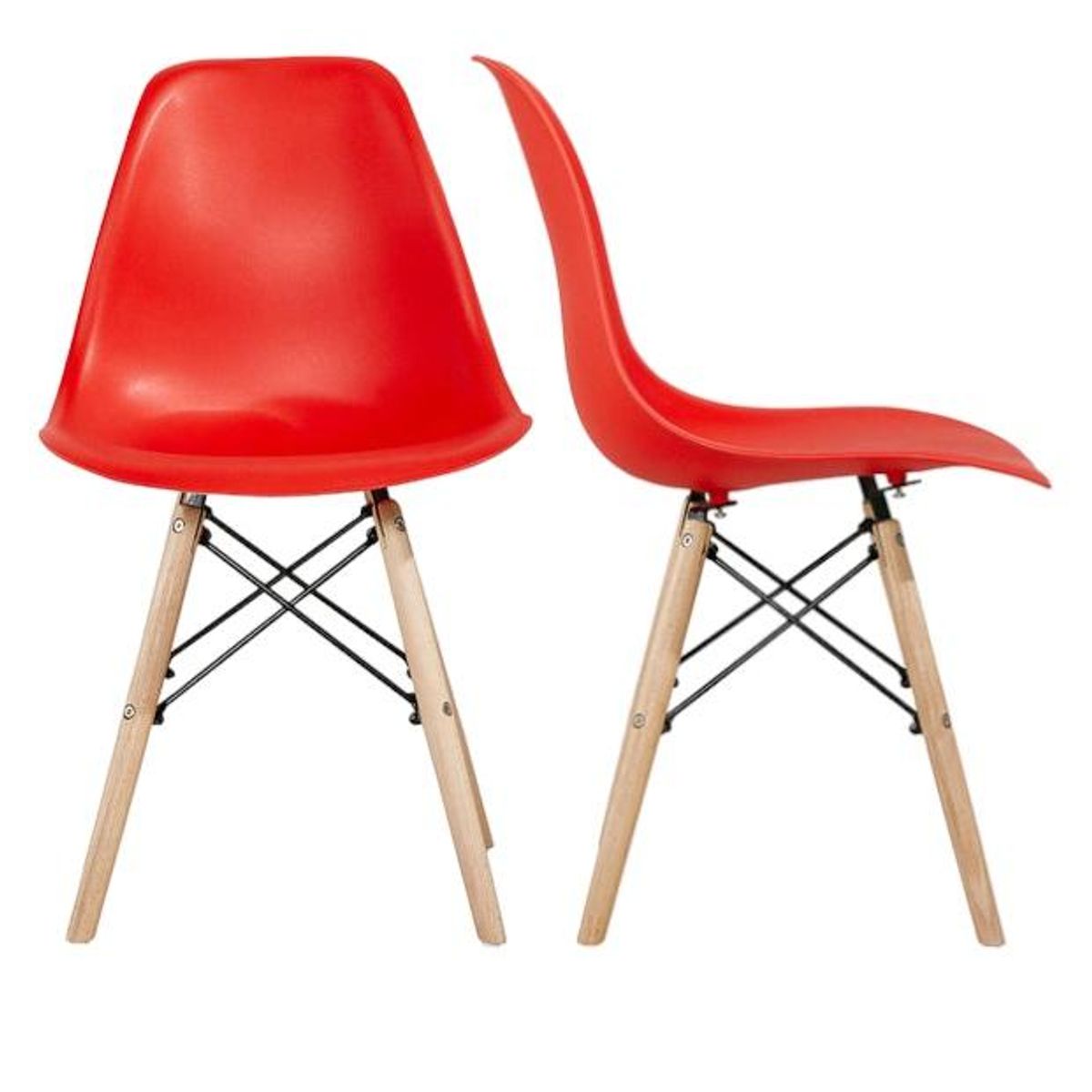 SPAZZIO - Kit 2 sillas Badem rojas - Rojo