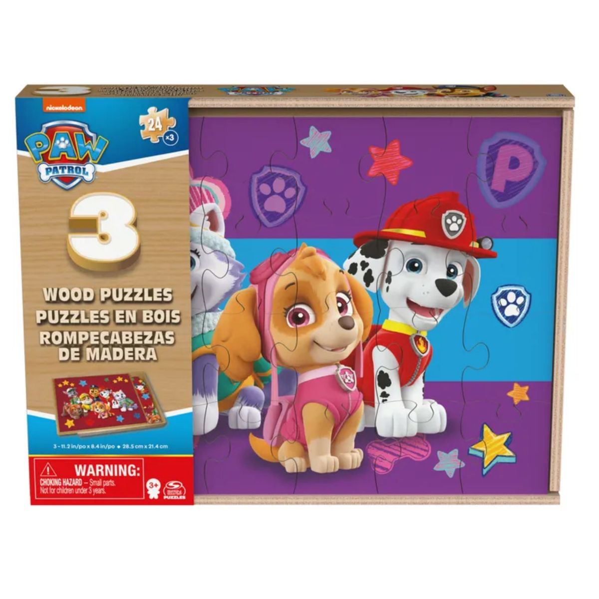 PAW PATROL - 3 Puzzles De Madera 24 piezas Paw Patrol