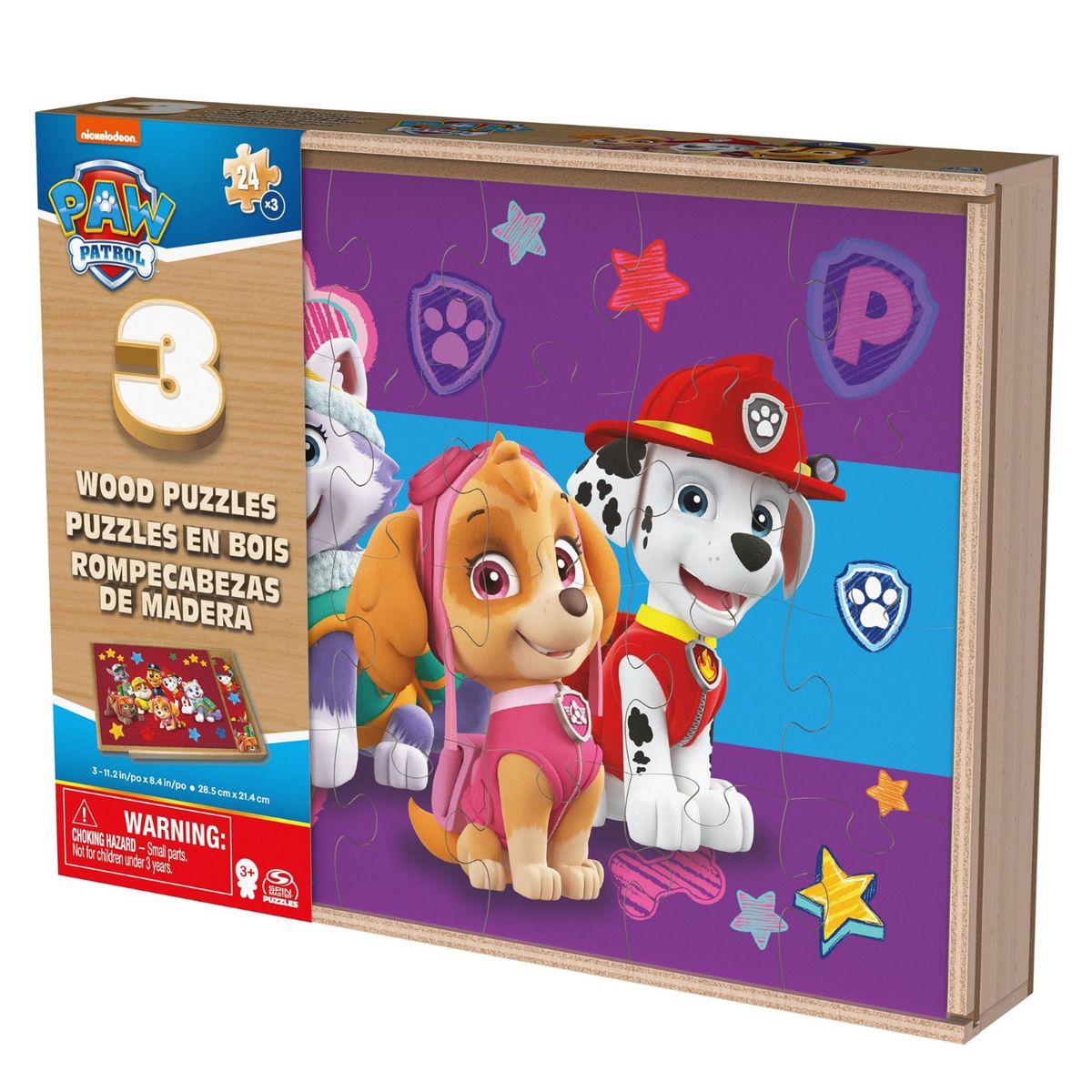 PAW PATROL - 3 Puzzles De Madera 24 piezas Paw Patrol