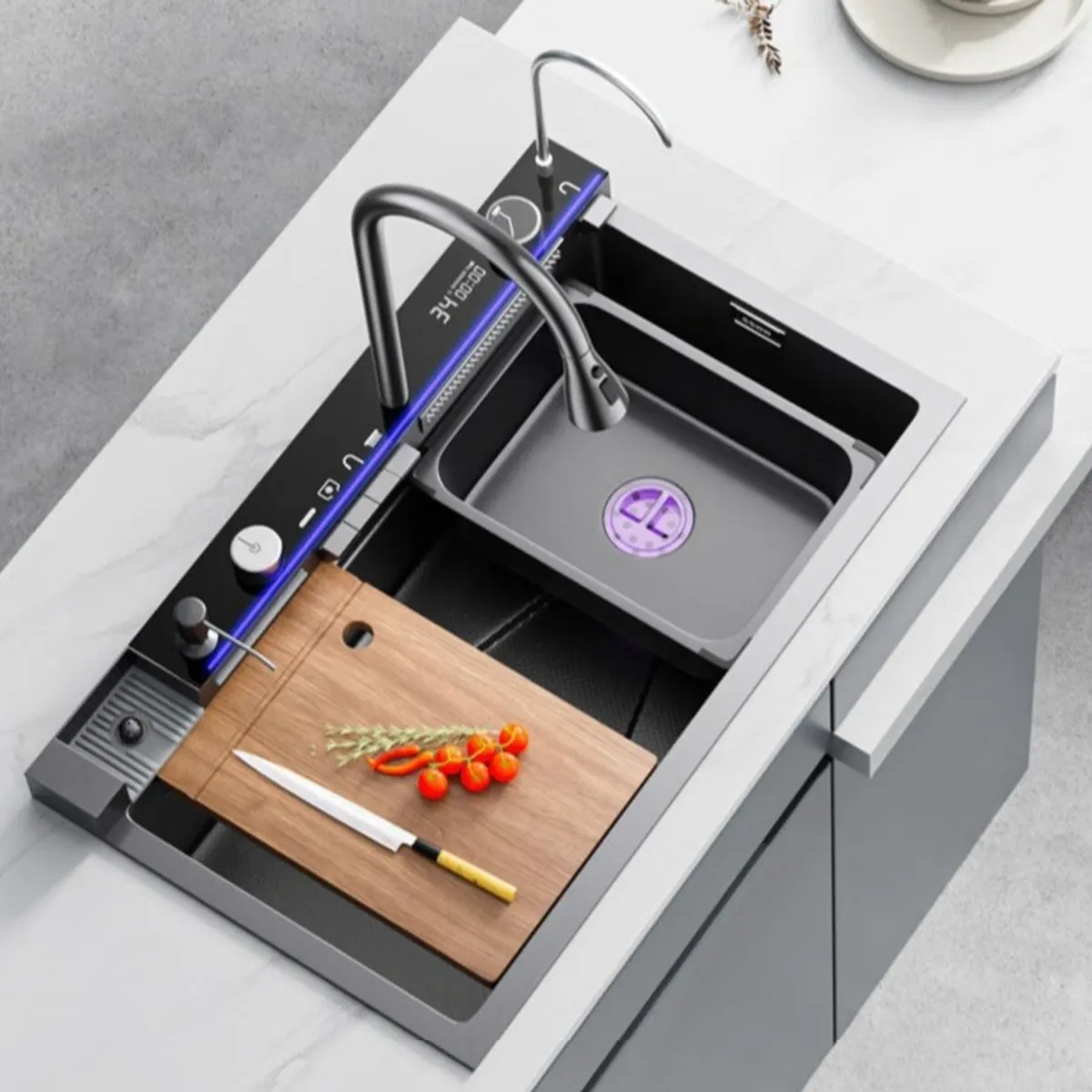 LABALAOS - Combo Lavaplato Empotrado 80x45 Acero Inoxidable Inteligente