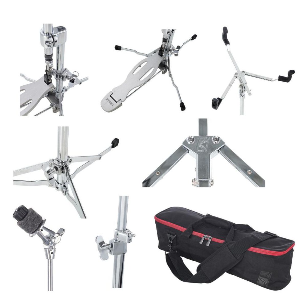 TAMA - Set de Atriles 4 piezas para bateria acustica Tama HC4FB - Plateado