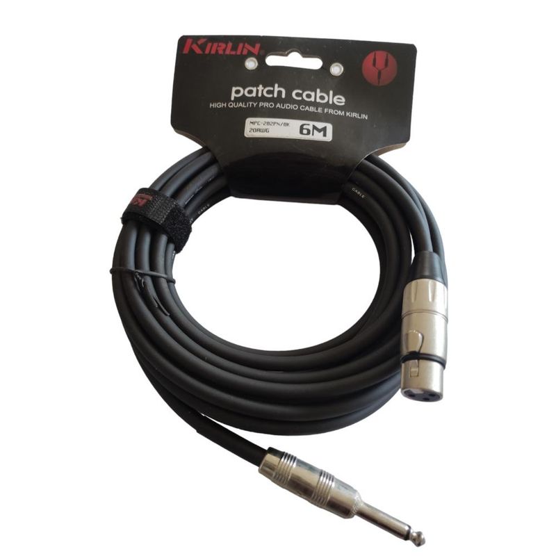 KIRLIN - Cable XLR-Plug 6,3mm de 6 mt Kirlin MPC-282PN/BK 6M