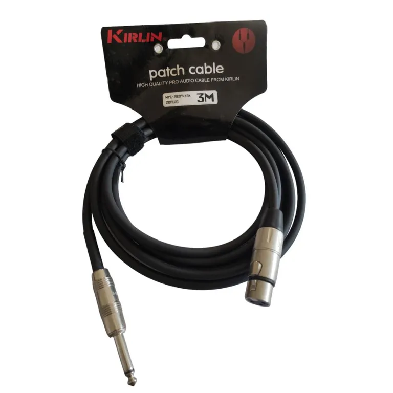 KIRLIN Cable XLR-Plug 6,3mm de 3 mt MPC-282PN/BK 3M