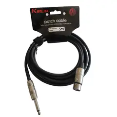 KIRLIN - Cable XLR-Plug 6,3mm de 3 mt MPC-282PN/BK 3M - Negro