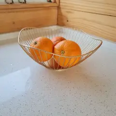 GENERICO - Frutero de Mesa Moderno color Dorado