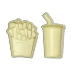 GENERICO - Molde Cortador de Plástico para Galletas Diseño Papas Fritas.