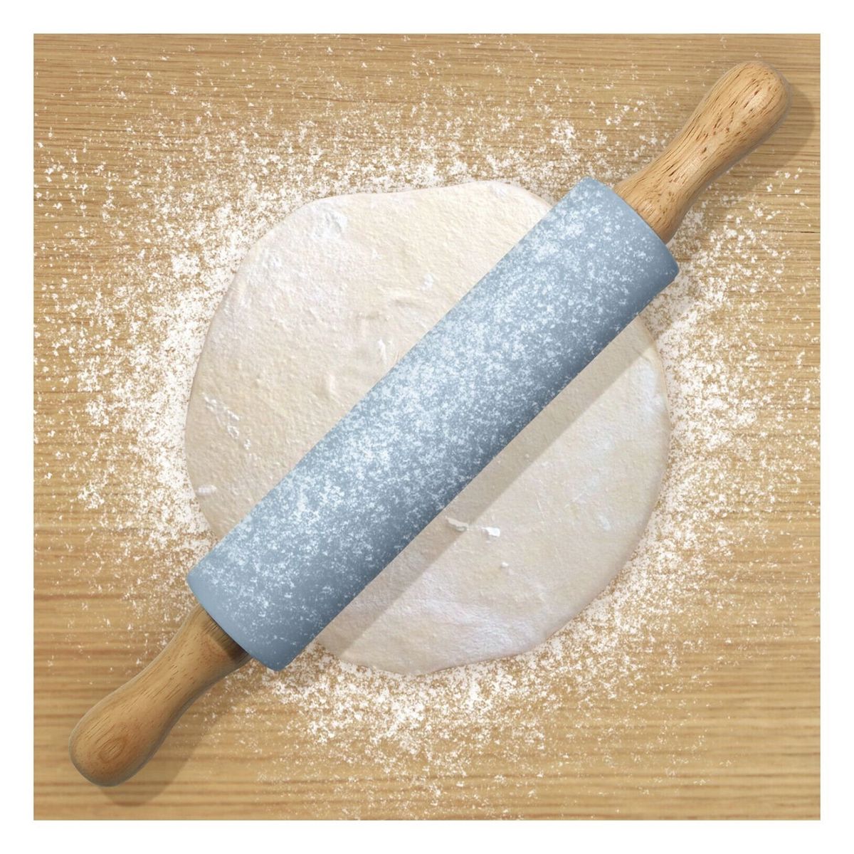 GENERICO - Uslero Gris Plástico con Mangos de Madera Cocina 31 cm.