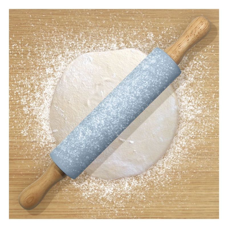 GENERICO - Uslero Gris Plástico con Mangos de Madera Cocina 31 cm.