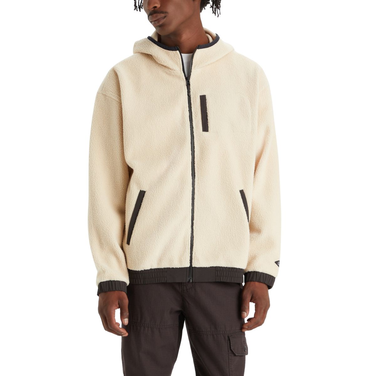 LEVIS - Polerón Hombre Relaxed Fit Pop Hooded Sherpa Blanco Levis