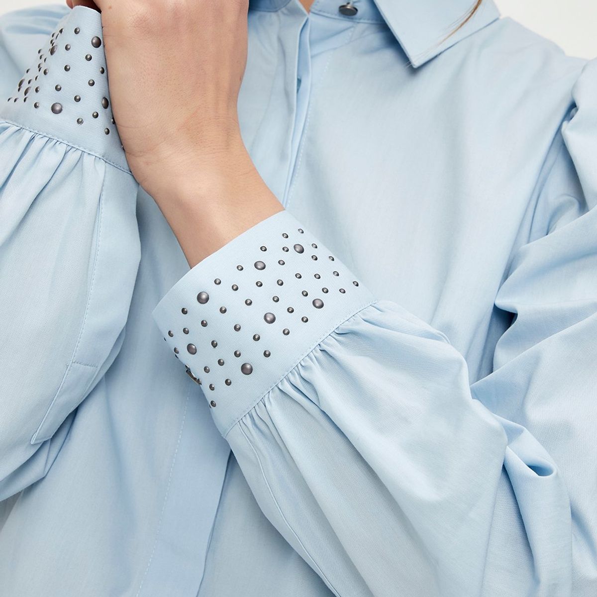 IO - Blusa Manga Larga Celeste Mujer Io