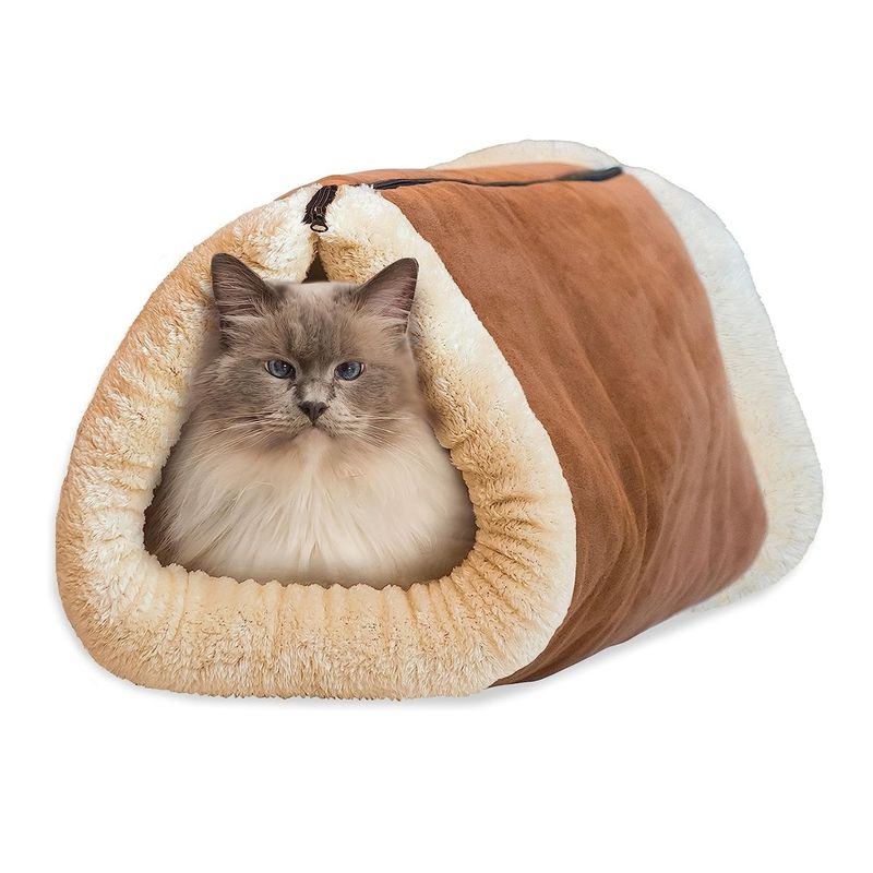IMPORTCLICK - Cama Mascotas Túnel Gatos Lavable 2 En 1 - Naranjo Pálido