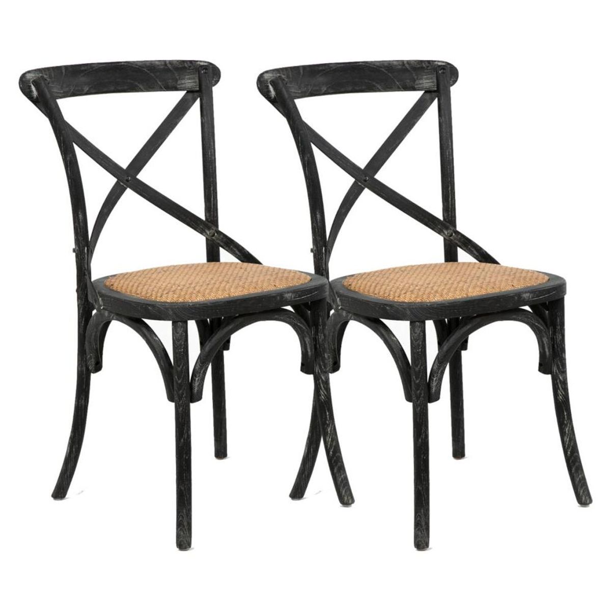 SPAZZIO - Kit 2 sillas Retro negras - Negro.