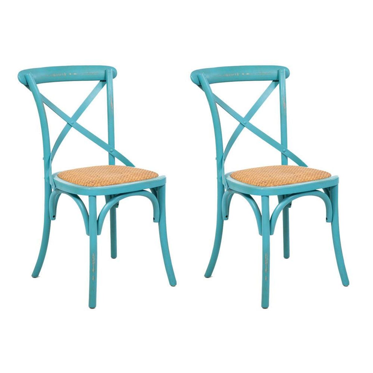 SPAZZIO - Kit 2 sillas Retro turquesa - Verde