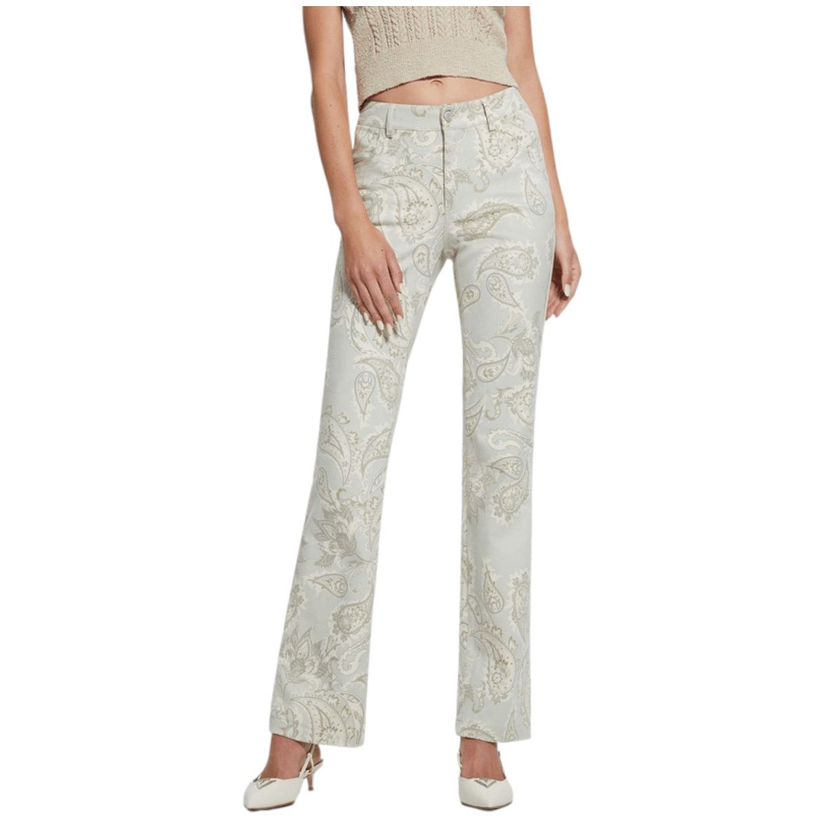 GUESS - Pantalon Sexy Suede Boot Crema Guess