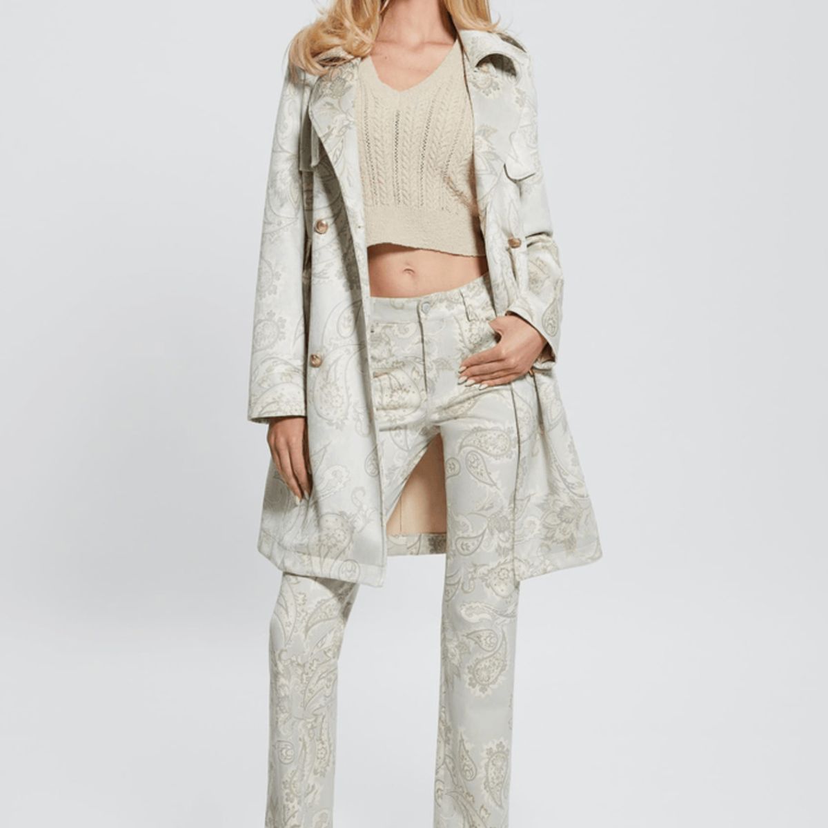 GUESS - Pantalon Sexy Suede Boot Crema Guess