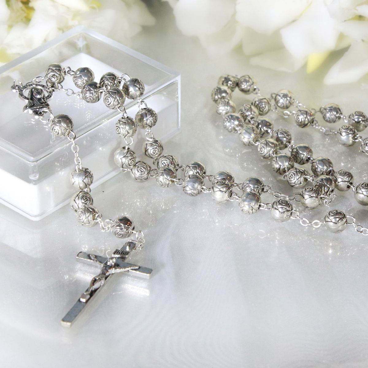 GENERICO - Rosario Italiano Religio Plateado De Rosas