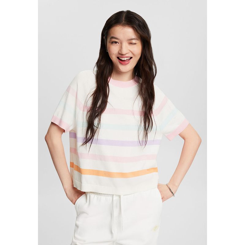 ESPRIT - Polera de Algodón A Rayas Mujer Esprit ESPRIT