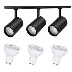 WANT - Pack x 3 Focos Monofásico + Riel Energizado 1metro+ Ampolletas