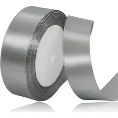 GENERICO - Cinta de raso de 3,8 cm de ancho y 10 metros gris