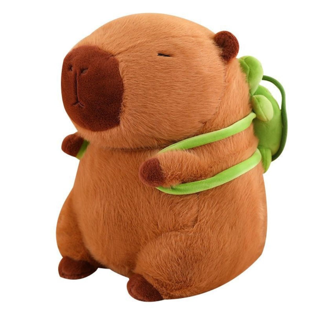 CRUSEC - Peluche De Capibara Kawaii Carpincho Mochila Tortuga 30Cm