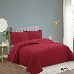 GENERICO - Cobertor de Verano Reversible 2 plazas 100% algodón - Burdeo