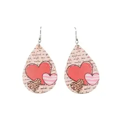 GENERICO - Pendientes con estampado de corazon y amor
