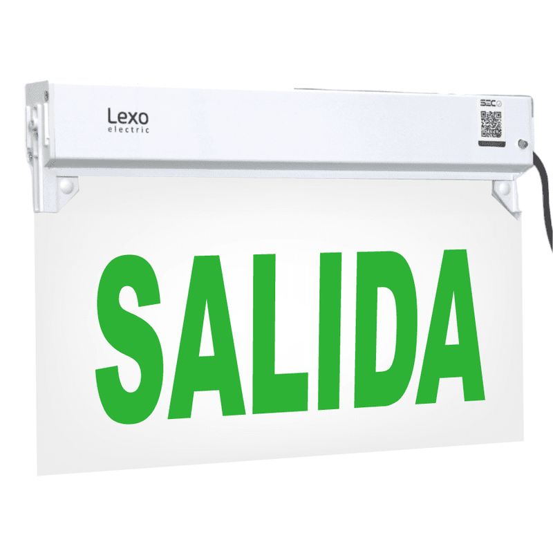 LEXO - LETRERO LED CON TEXTO “SALIDA”