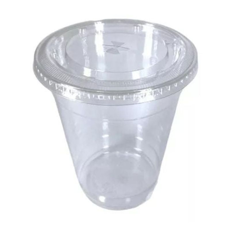 GENERICO - Vasos Plásticos Pet Con Tapa 500cc16oz 50 Unidades