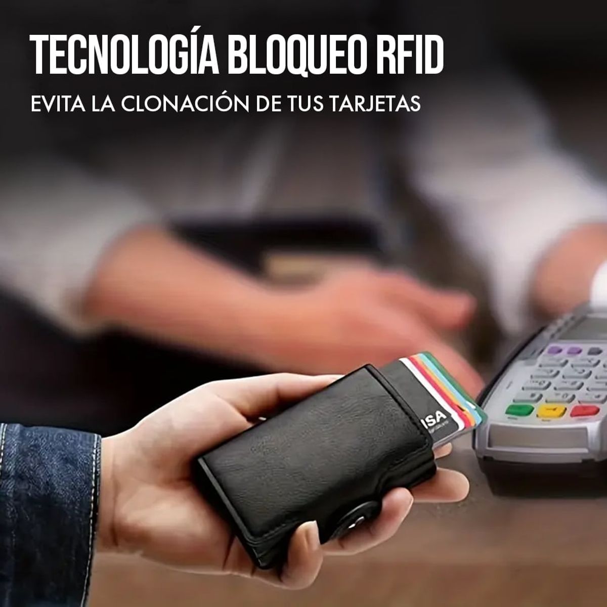 PARDAL - Billetera doble tarjetero de cuero inteligente anticlonación Pardal