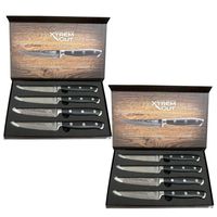 Pack 2 Set de Cuchillos de Cocina Profesionales Steak de Mango Ergonómico 4 Piezas