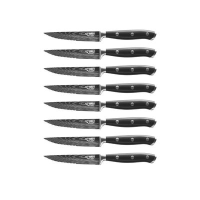 Imagen 2 del producto Pack 2 Set de Cuchillos de Cocina Profesionales Steak de Mango Ergonómico 4 Piezas